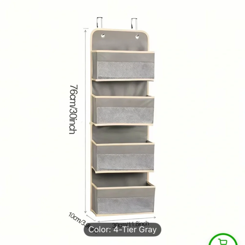 Amazon Over-the-Door Gray and White Hanging Closet Organizer
